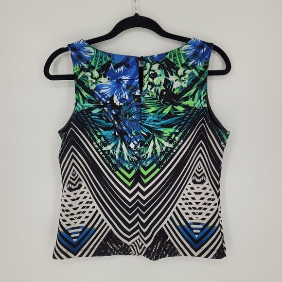 Bisou bisou womens Medium set of 3 Multicolor sleeveless scuba tops - Picture 11 of 12